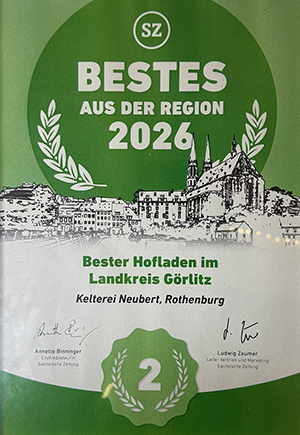 Auszeichnung - Bestes auf der Region
