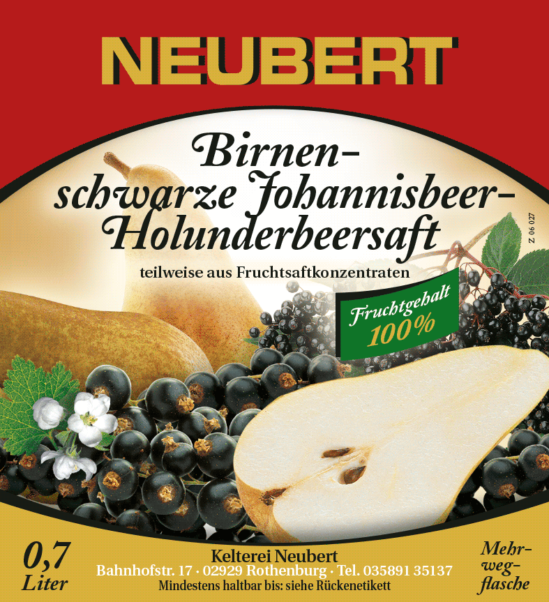 Birnen-Johannisbeer-Holunderbeersaft