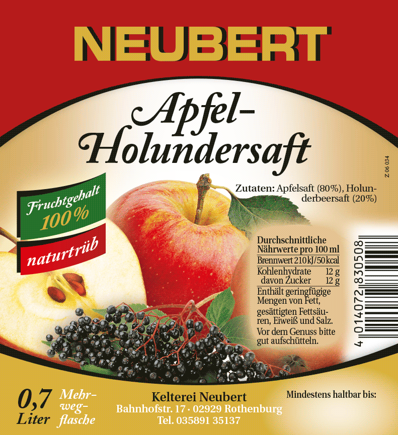 Apfel-Holunderbeersaft