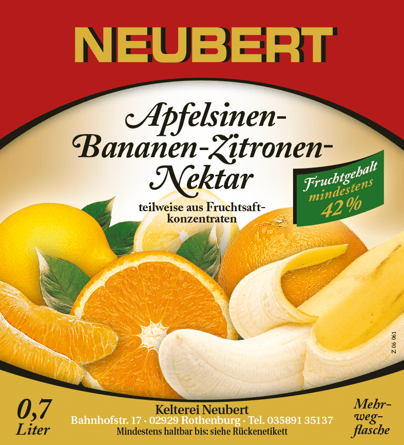 Apfelsinen-Bananen-Zitronen-Nektar